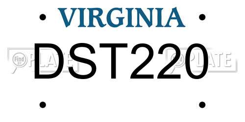 DST220 Virginia License Plate