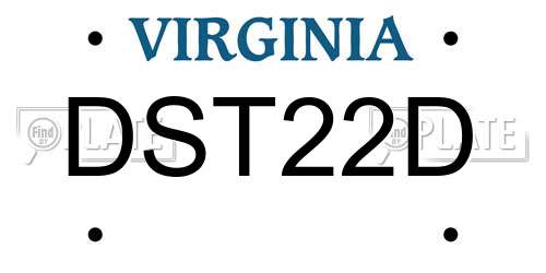 DST22D Virginia License Plate