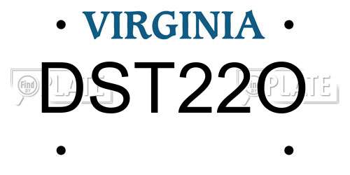 DST22O Virginia License Plate