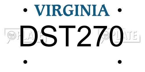 DST270 Virginia License Plate