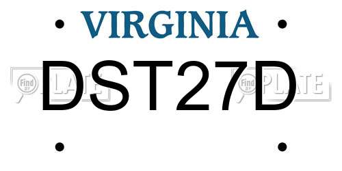DST27D Virginia License Plate