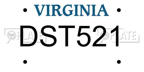 DST521 Virginia License Plate