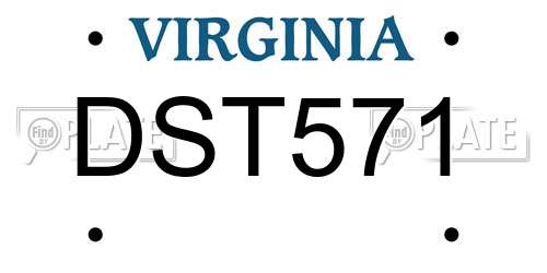 DST571 Virginia License Plate
