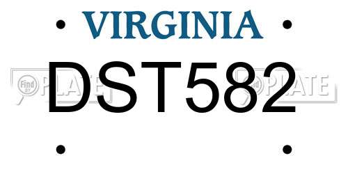 DST582 Virginia License Plate