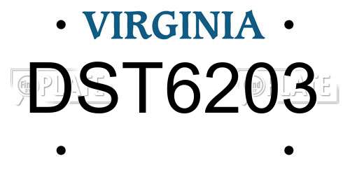 DST6203 Virginia License Plate