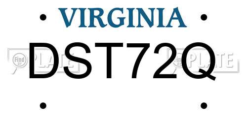 DST72Q Virginia License Plate