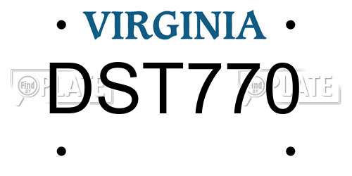 DST770 Virginia License Plate