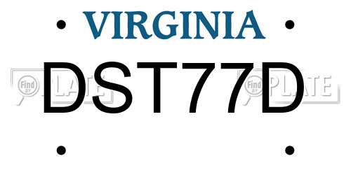 DST77D Virginia License Plate