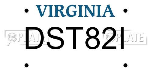 DST82I Virginia License Plate