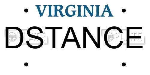 DSTANCE Virginia License Plate