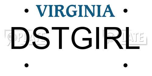 DSTGIRL Virginia License Plate