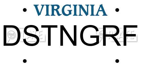 DSTNGRF Virginia License Plate
