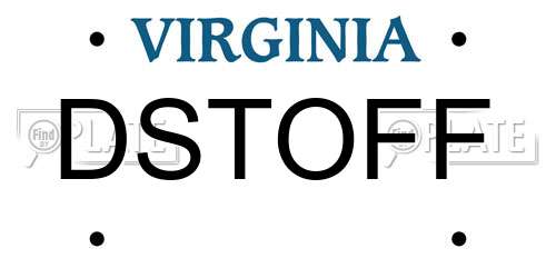 DSTOFF Virginia License Plate