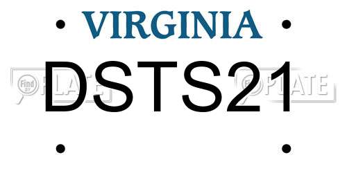 DSTS21 Virginia License Plate