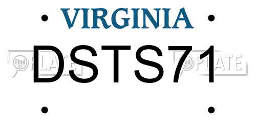 DSTS71 Virginia License Plate
