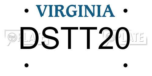 DSTT20 Virginia License Plate