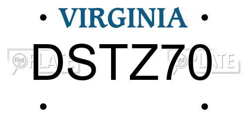 DSTZ70 Virginia License Plate