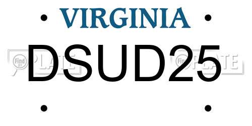 DSUD25 Virginia License Plate