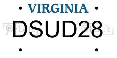 DSUD28 Virginia License Plate