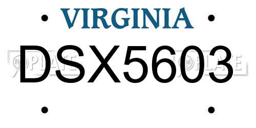 DSX5603 Virginia License Plate