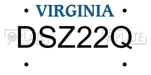 DSZ22Q Virginia License Plate