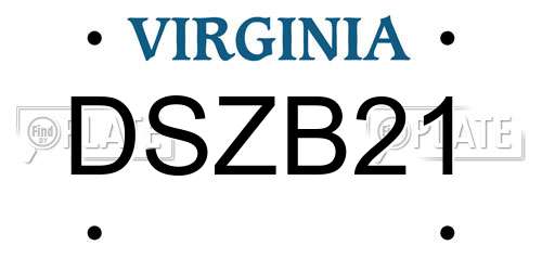 DSZB21 Virginia License Plate