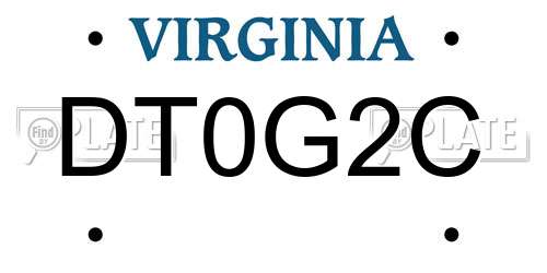 DT0G2C Virginia License Plate