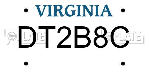 DT2B8C Virginia License Plate
