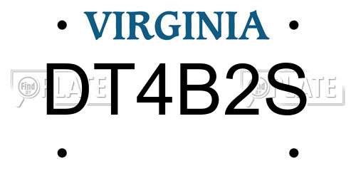 DT4B2S Virginia License Plate