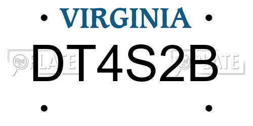 DT4S2B Virginia License Plate