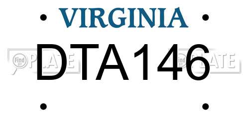 DTA146 Virginia License Plate