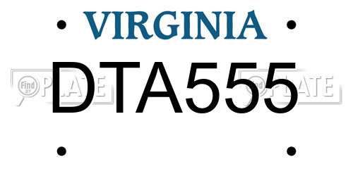 DTA555 Virginia License Plate