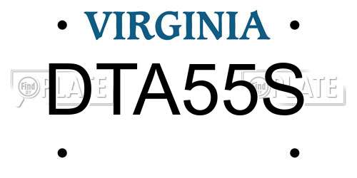 DTA55S Virginia License Plate