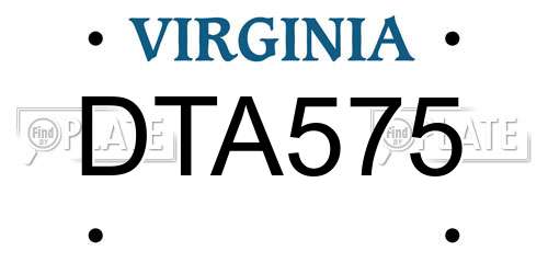 DTA575 Virginia License Plate