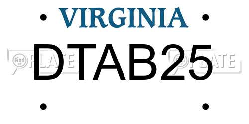 DTAB25 Virginia License Plate