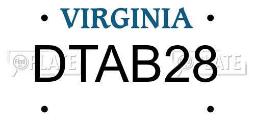 DTAB28 Virginia License Plate