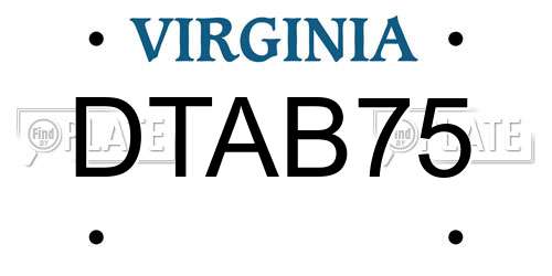 DTAB75 Virginia License Plate