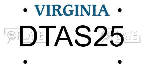 DTAS25 Virginia License Plate