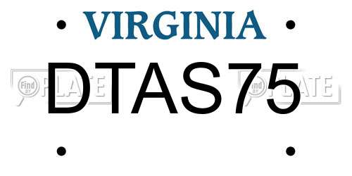 DTAS75 Virginia License Plate