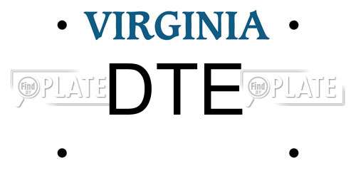 DTE Virginia License Plate