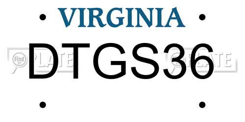 DTGS36 Virginia License Plate