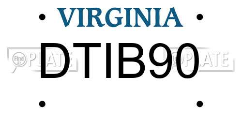 DTIB90 Virginia License Plate