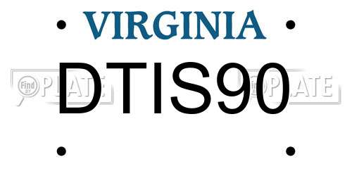 DTIS90 Virginia License Plate
