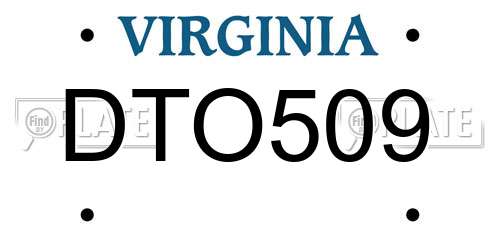 DTO509 Virginia License Plate