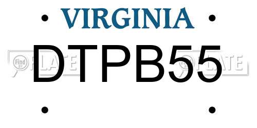 DTPB55 Virginia License Plate