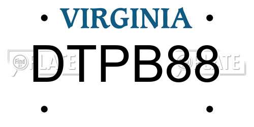 DTPB88 Virginia License Plate