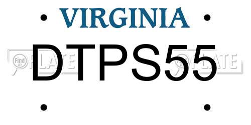 DTPS55 Virginia License Plate