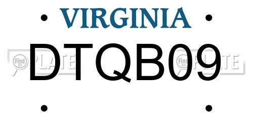 DTQB09 Virginia License Plate