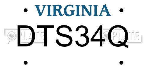 DTS34Q Virginia License Plate