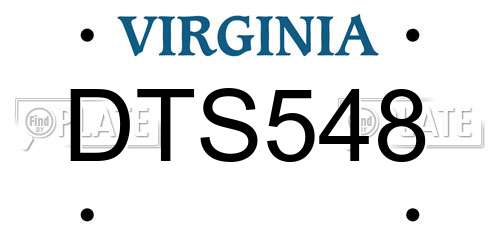 DTS548 Virginia License Plate
